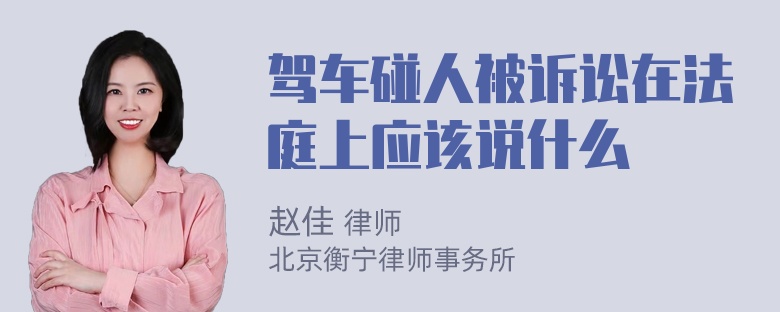 驾车碰人被诉讼在法庭上应该说什么