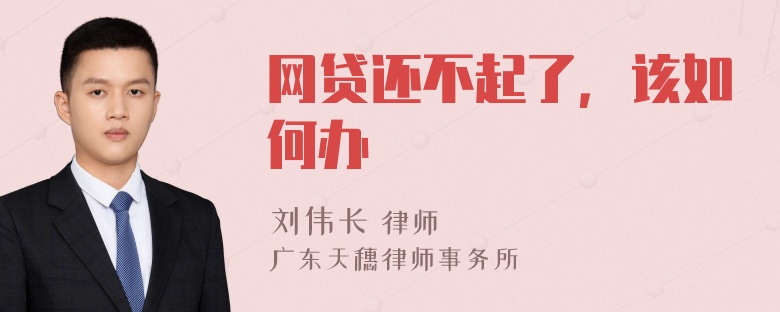 网贷还不起了，该如何办