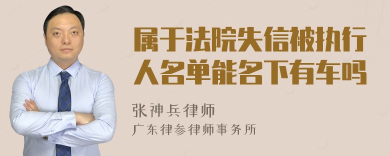 属于法院失信被执行人名单能名下有车吗