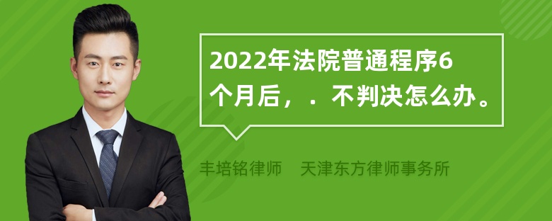 2022年法院普通程序6个月后，．不判决怎么办。