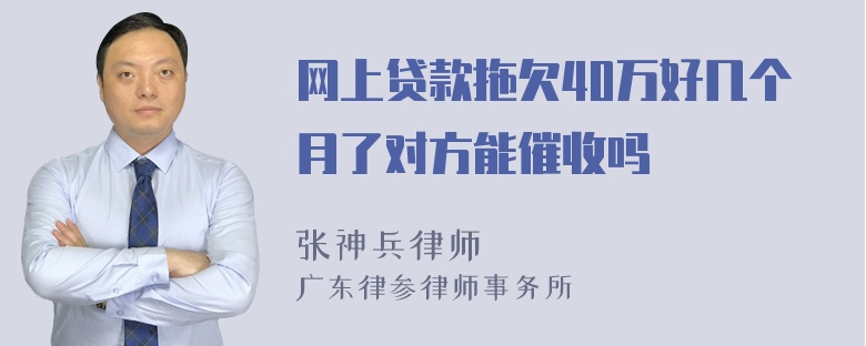 网上贷款拖欠40万好几个月了对方能催收吗