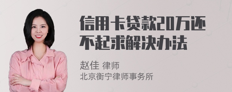 信用卡贷款20万还不起求解决办法