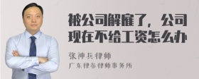 被公司解雇了，公司现在不给工资怎么办