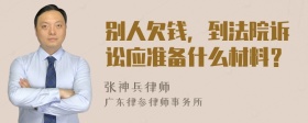 别人欠钱，到法院诉讼应准备什么材料？