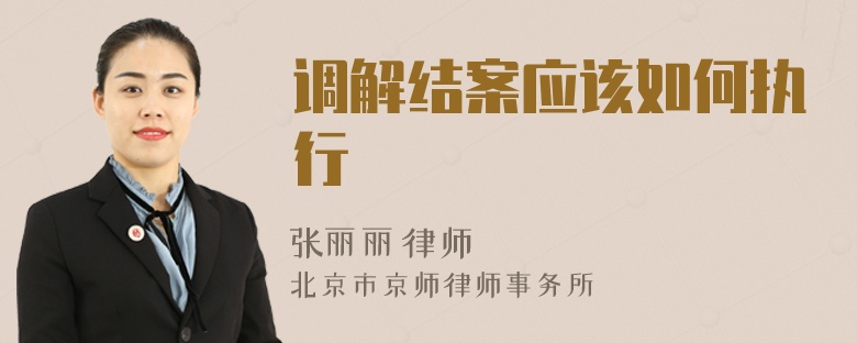调解结案应该如何执行