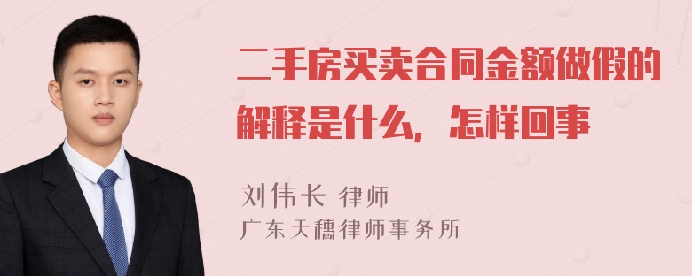 二手房买卖合同金额做假的解释是什么，怎样回事