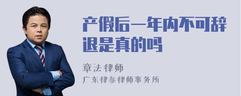 产假后一年内不可辞退是真的吗