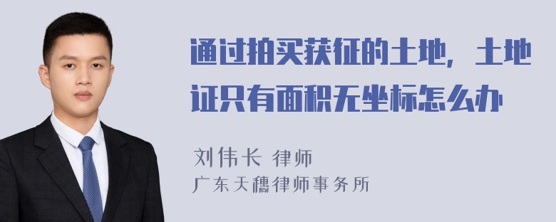 通过拍买获征的土地，土地证只有面积无坐标怎么办