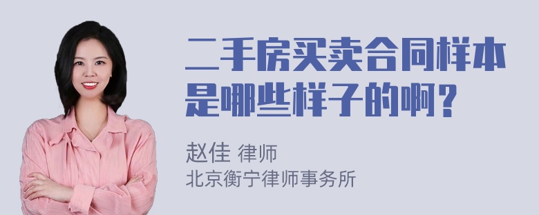 二手房买卖合同样本是哪些样子的啊？