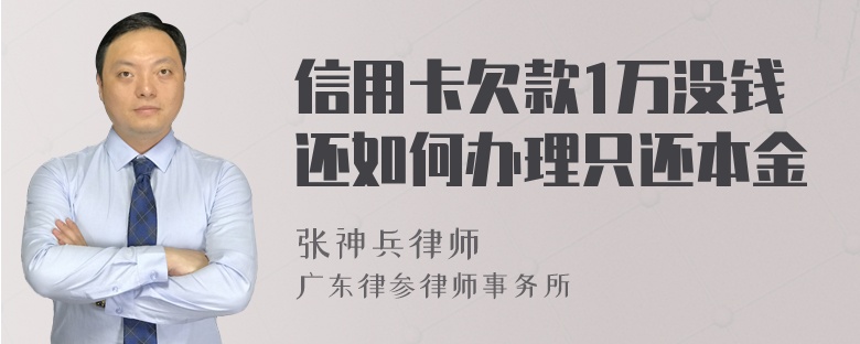 信用卡欠款1万没钱还如何办理只还本金