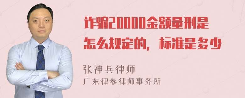 诈骗20000金额量刑是怎么规定的，标准是多少