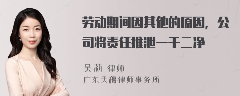 劳动期间因其他的原因，公司将责任推泄一干二净