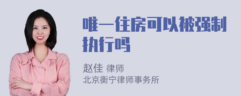 唯一住房可以被强制执行吗