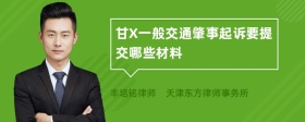 甘X一般交通肇事起诉要提交哪些材料