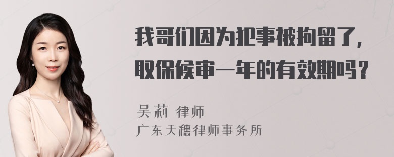 我哥们因为犯事被拘留了，取保候审一年的有效期吗？