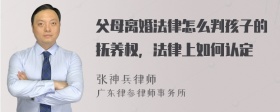 父母离婚法律怎么判孩子的抚养权，法律上如何认定