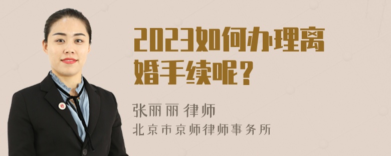 2023如何办理离婚手续呢？