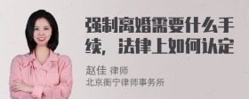 强制离婚需要什么手续，法律上如何认定