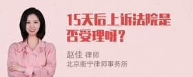 15天后上诉法院是否受理呀？