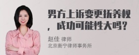 男方上诉变更抚养权，成功可能性大吗？