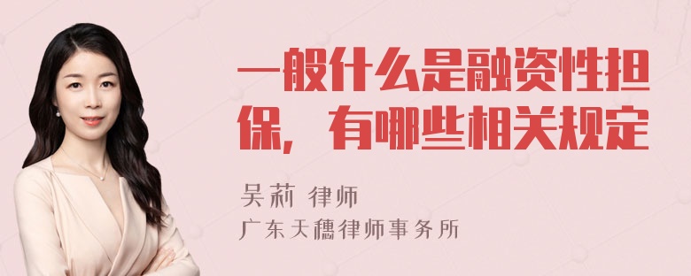 一般什么是融资性担保，有哪些相关规定