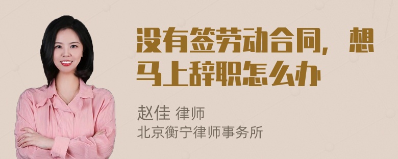 没有签劳动合同，想马上辞职怎么办