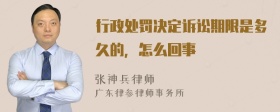 行政处罚决定诉讼期限是多久的，怎么回事