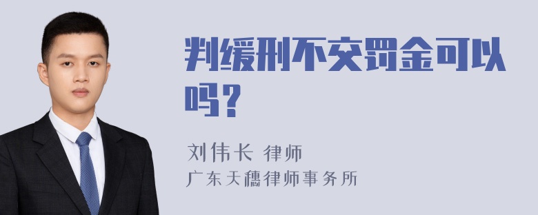 判缓刑不交罚金可以吗？