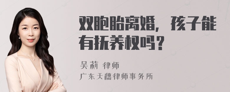 双胞胎离婚，孩子能有抚养权吗？