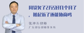 网贷欠了2万5好几个月了，被起诉了还能协商吗