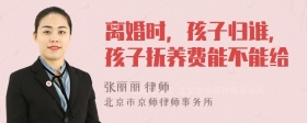 离婚时，孩子归谁，孩子抚养费能不能给