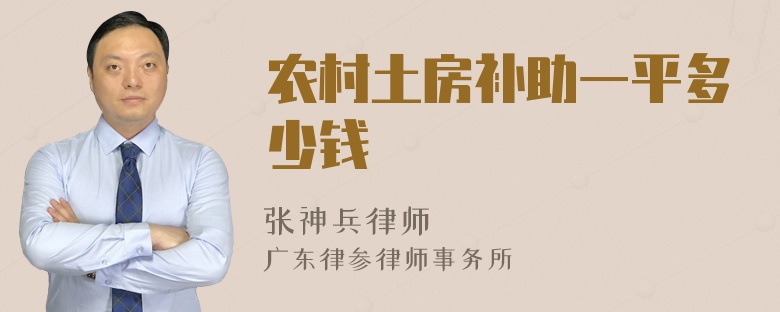 农村土房补助一平多少钱