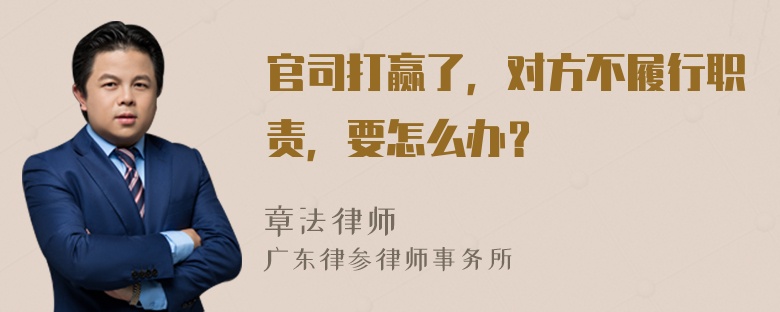 官司打赢了，对方不履行职责，要怎么办？