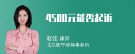 4500元能否起诉