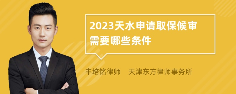 2023天水申请取保候审需要哪些条件