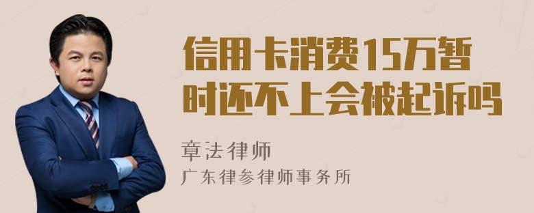 信用卡消费15万暂时还不上会被起诉吗