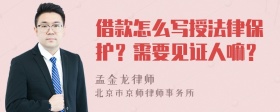 借款怎么写授法律保护？需要见证人嘛？