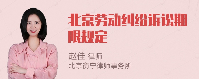 北京劳动纠纷诉讼期限规定