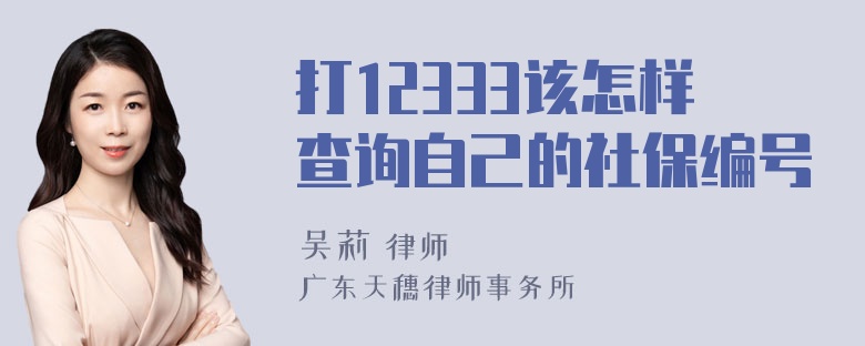 打12333该怎样查询自己的社保编号