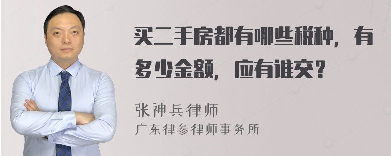 买二手房都有哪些税种，有多少金额，应有谁交？