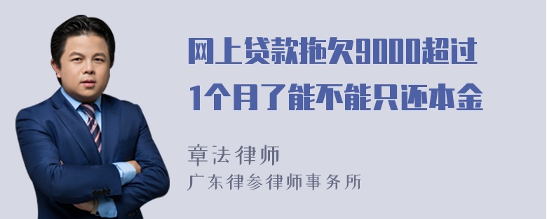 网上贷款拖欠9000超过1个月了能不能只还本金