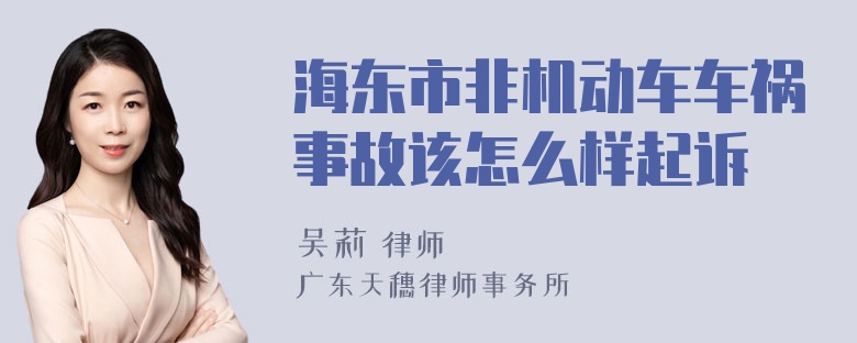 海东市非机动车车祸事故该怎么样起诉