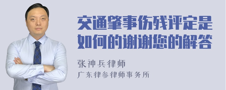 交通肇事伤残评定是如何的谢谢您的解答