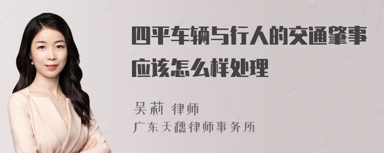 四平车辆与行人的交通肇事应该怎么样处理