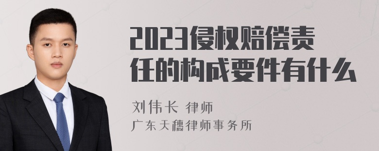 2023侵权赔偿责任的构成要件有什么