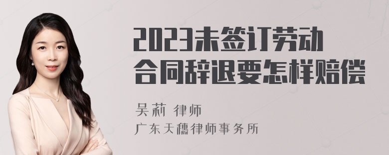 2023未签订劳动合同辞退要怎样赔偿