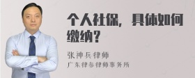 个人社保，具体如何缴纳？