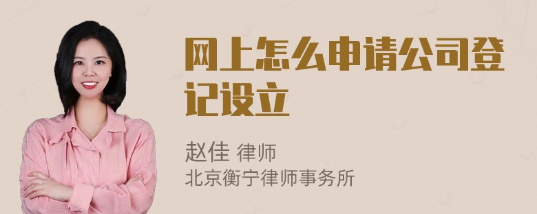 网上怎么申请公司登记设立