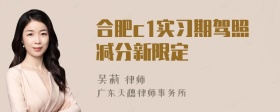 合肥c1实习期驾照减分新限定