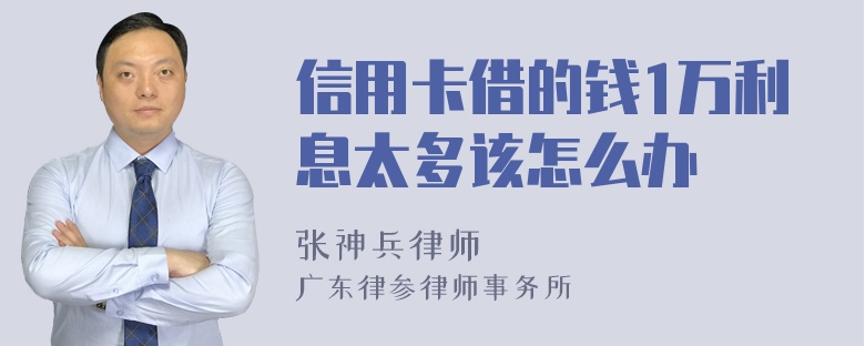 信用卡借的钱1万利息太多该怎么办